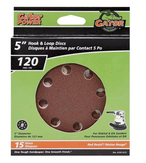 Gator 4141-012 Sanding Discs, 5", 120 Grit