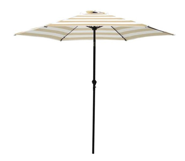 Seasonal Trends UM90BKOBD04/WT Market Umbrella, Taupe/White