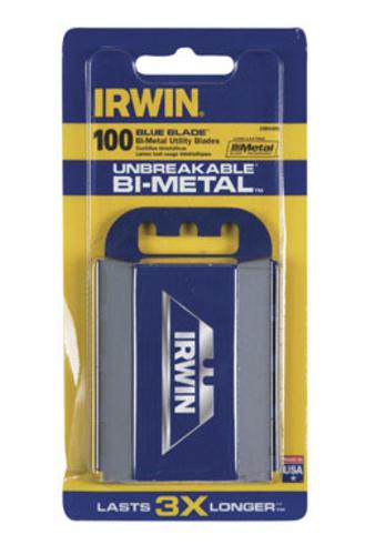 Irwin 2084400 Bi-Matal Utility Knife Blades 100/Card, Blue