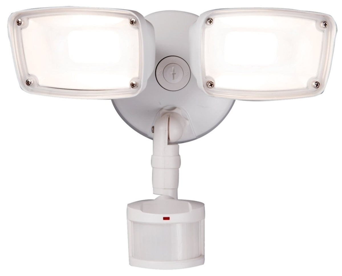 Cooper Lighting MST203T27W Twin LED With Motion Sensor Floodlight, White