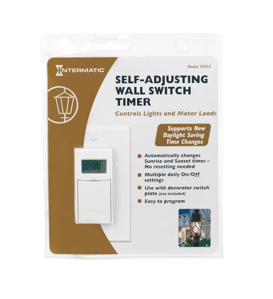 Intermatic ST01 Digital In-Wall Timer, White