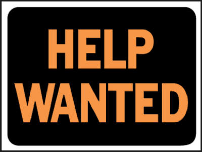 Hy-Ko 3034 Plastic Help Wanted Sign, 9" x 12", Orange & Black