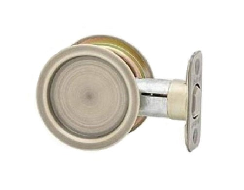 Kwikset 334 5 Round Pocket Door Passage, Antique Brass