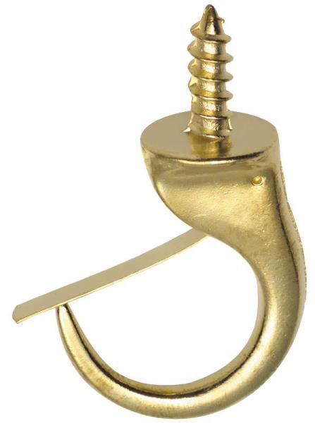 Ook 50361 Safety Cup Hook, Brass, 1-1/4"