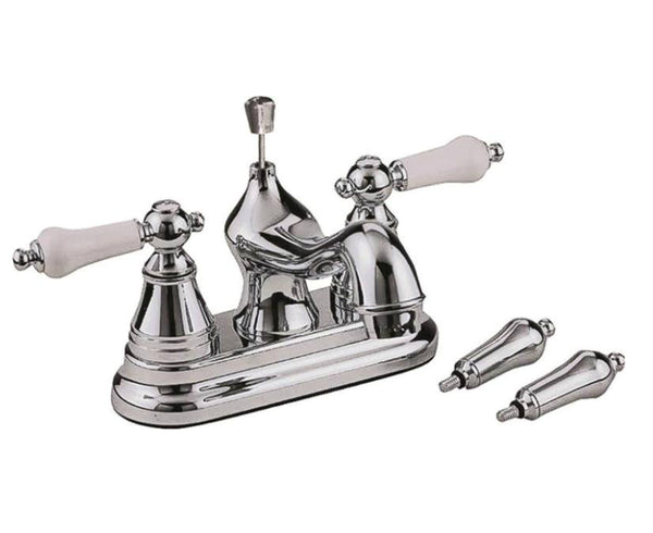 Toolbasix PF4232 Lavatory Faucet, Non-Metal Acrylic, Two Handle, Chrome