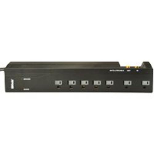 Woods 041603 7 Out Surge Protector With Coax, 4&#039;, Black