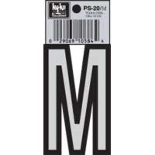 Hy-Ko PS-20/M Vinyl lettering Reflective House Letter M, Size 3-1/4"