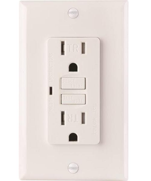 Af Lighting 2498574 Ground Fault Circuit Interrupters, White, 15 Amps