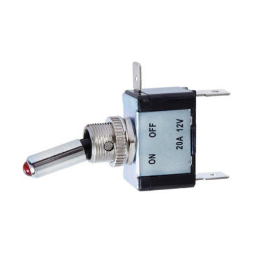 Jandorf 61110 LED SPST Toggle Switch, 20 Amp, 12 Volt