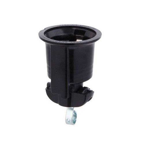 Jandorf 60449 Medium Base Attach-On Socket, Black, 250 Volt