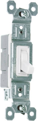 Pass & Seymour TradeMaster Grounding Toggle Switch, 15A, White