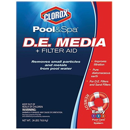 Clorox 50024CLX Pool & Spa Diatomaceous Earth Media Plus Filter Aid, 24 Lbs