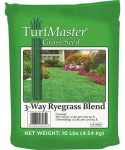 TurfMaster 28-08565 Three Way Ryegrass Blend Grass Seed, 10 Lbs