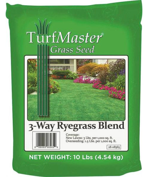 TurfMaster 28-08565 Three Way Ryegrass Blend Grass Seed, 10 Lbs