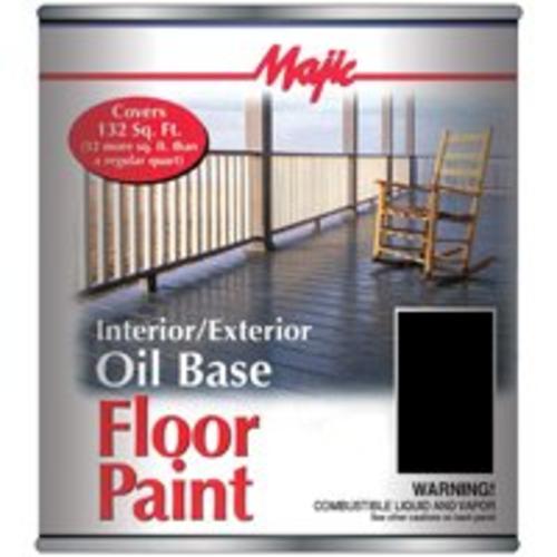 Majic 8-0073-2 Oil Base Floor Paint Black, Quart
