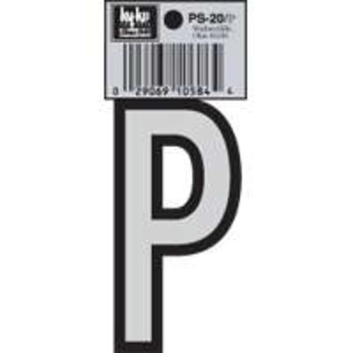Hy-Ko PS-20/P Vinyl lettering Reflective House Letter P, Size 3-1/4"