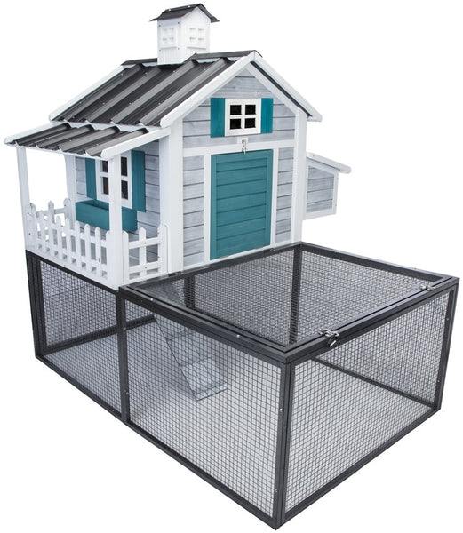 SummerHawk Ranch 38926 Seaside Cottage Chicken Coop, PVC, Multi-Color