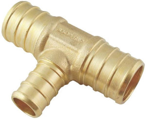 Apollo APXT3434125PK PEX Crimp Tee, 3/4" x 3/4" x 1/2", 5/Pack