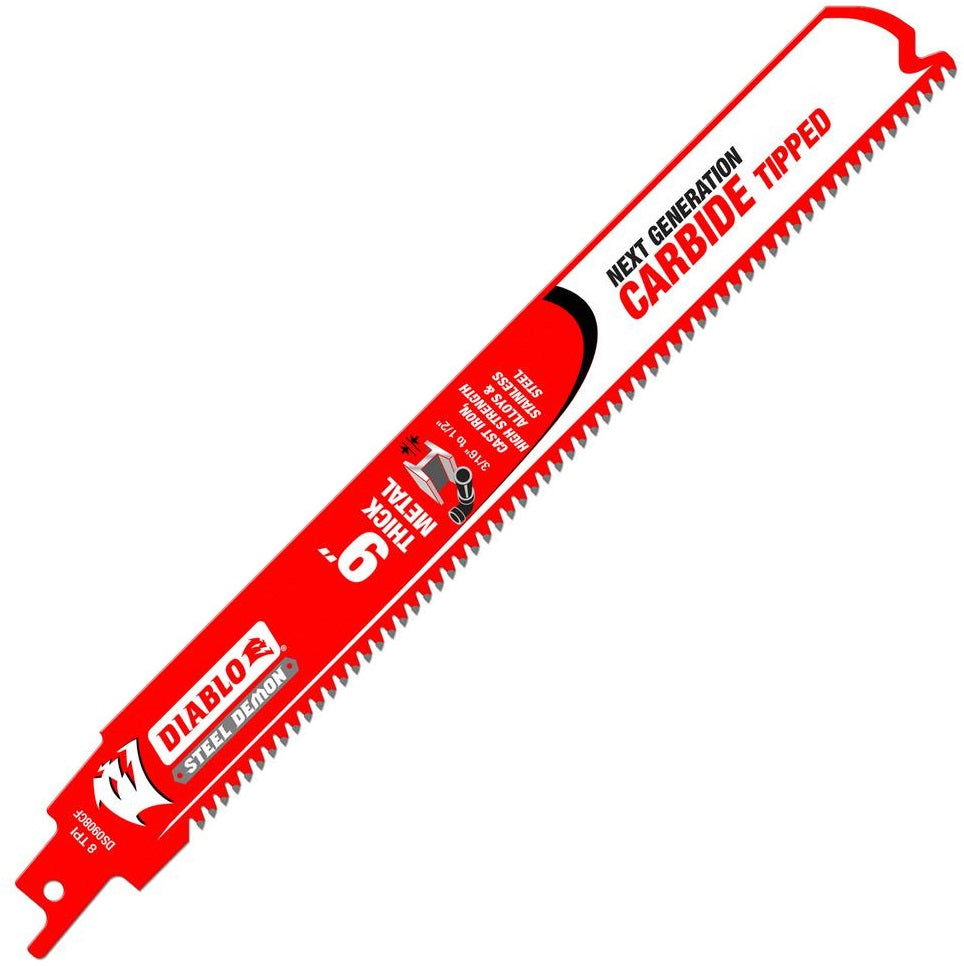 Diablo DS0908CF3 Steel Demon Carbide Metal Reciprocating Saw Blade, 9" L