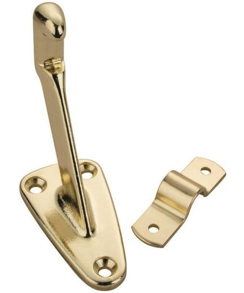 Prosource 23257BBB3L-PS Heavy-Duty Handrail Bracket, Zinc Die Cast, Polished Brass