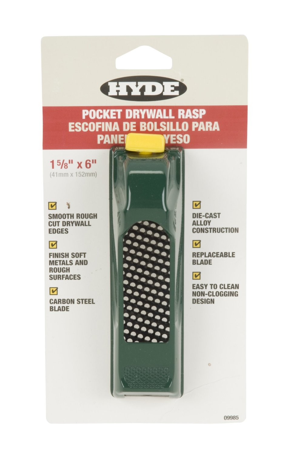 HYDE 09985 Pocket Drywall Rasp, 1-5/8" x 6"
