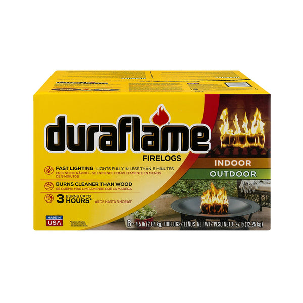 Duraflame 06405 Fast Lighting Firelog, Burns Up To 3 Hrs, 4.5 lb, 6-Count