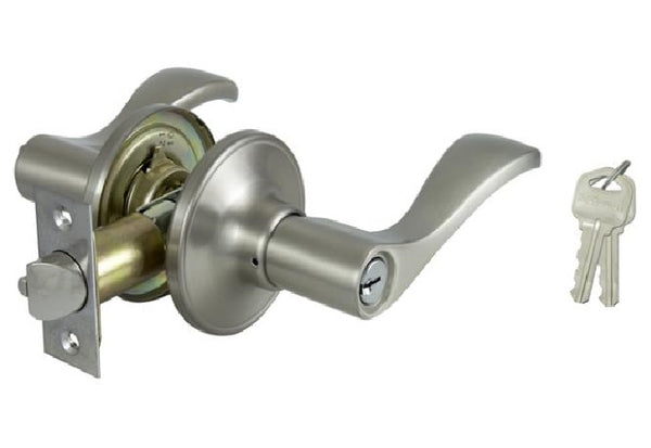 ProSource LYEX200V-PS 6-Way Adjustable Entry Lever Lockset, Satin Nickel