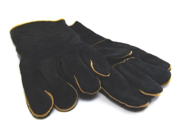GrillPro 00528 Black Leather Barbecue Gloves