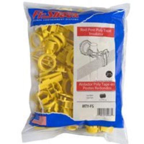 Fi-Shock IRTY-FS Poly Tape Round Post Insulator, Yellow