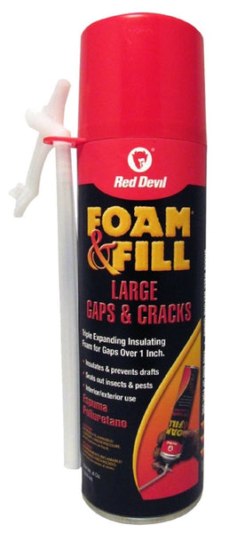 Red Devil 0908 Foam & Fill arge Gaps & Cracks Expanding Polyurethane Sealant, 8 Oz