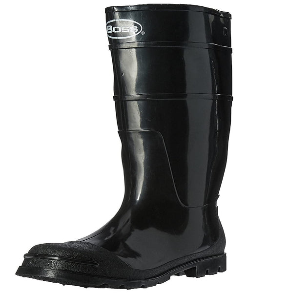 Boss 2KP200111  Knee Boots, Black, PVC Upper, 11 Inch