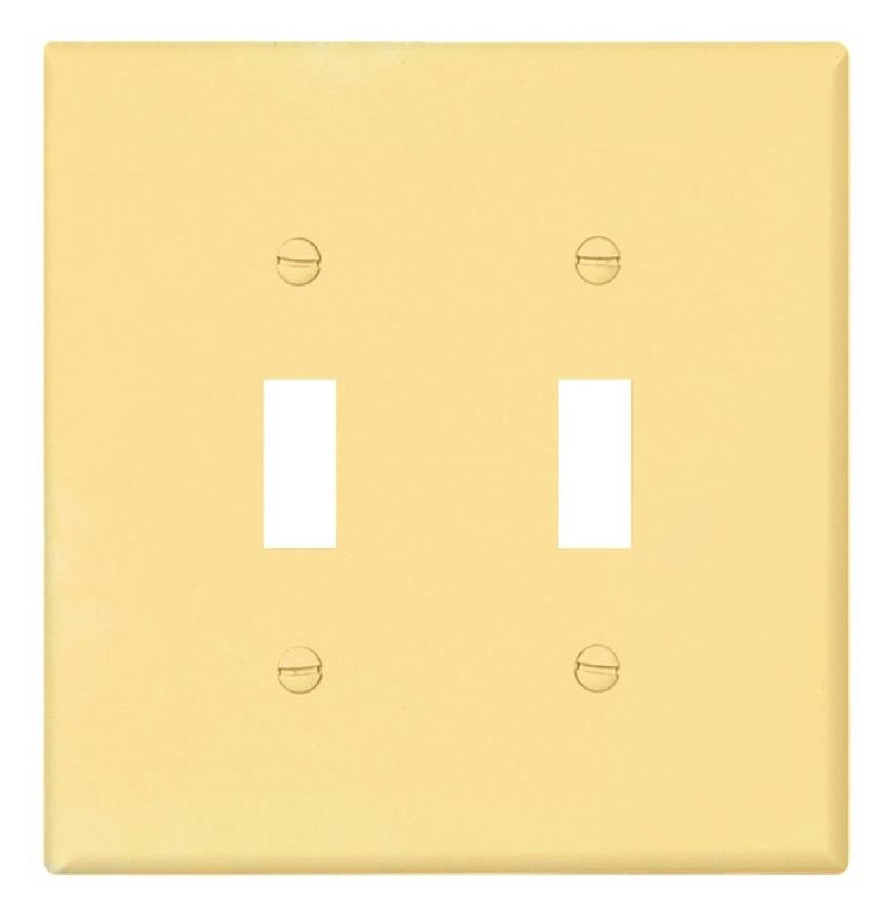 Cooper Wiring PJ2V Mid-Size Toggle Wall Plate, Ivory, 2 Gang