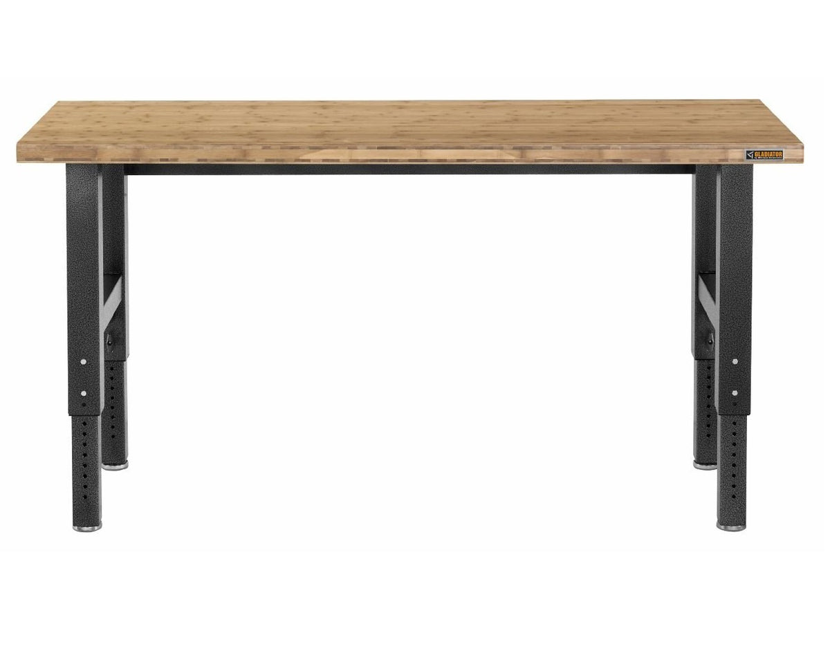 Gladiator GAWB06HWEG Adjustable Height Hardwood Workbench, 6'