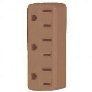 Cooper Wiring BP1147B Three Outlet Ground Adapter, 2 Wire, Brown