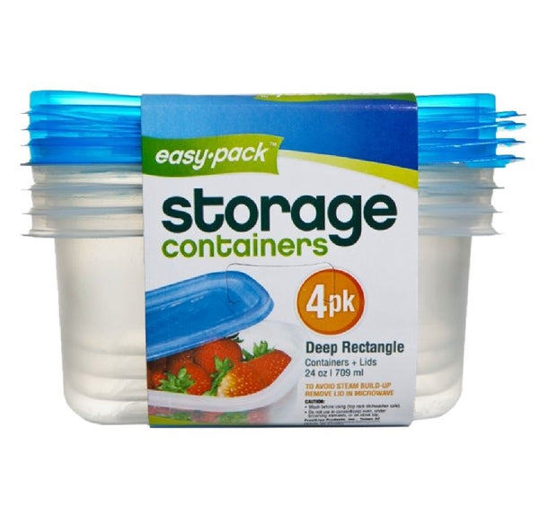 Easy Pack 8068 Rectangular Storage Container Set, 24 Oz