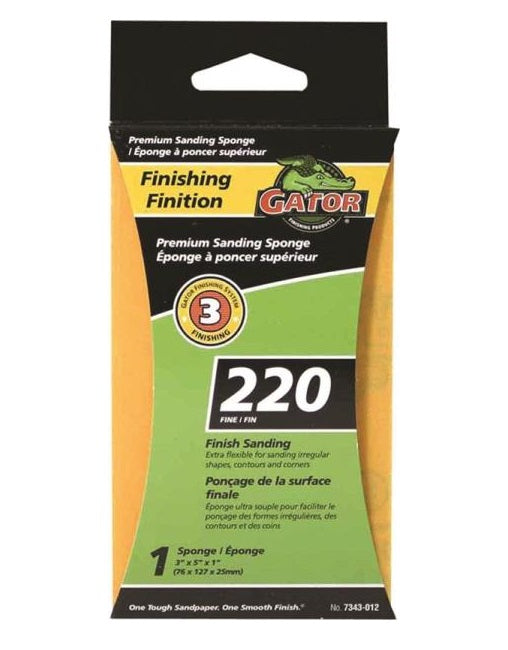 Gator 7343-012 Sanding Sponge, Jumbo, 220 Grit
