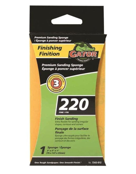 Gator 7343-012 Sanding Sponge, Jumbo, 220 Grit