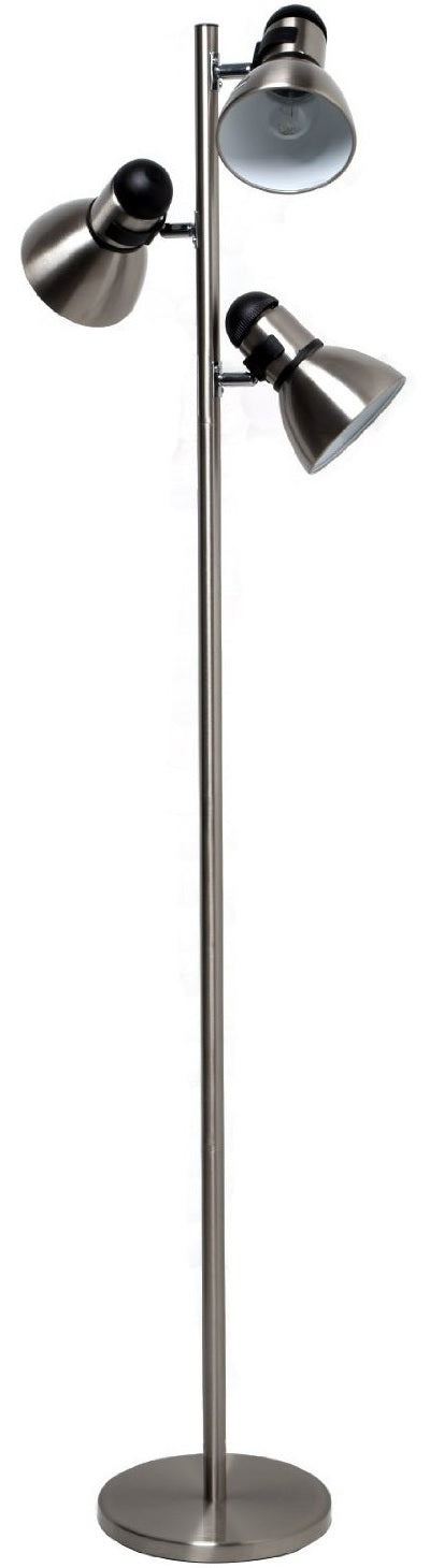 Boston Harbor TL-TREE-134 Adjustable 3-Lights Tree Lamp, Satin Nickel, 65"