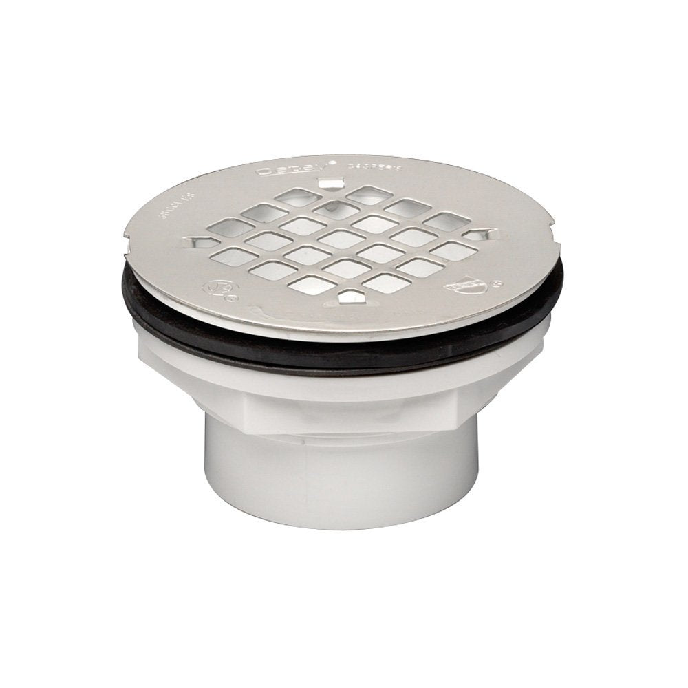 Oatey 2-in ABS Shower Drain with Round Stainless Steel Strainer