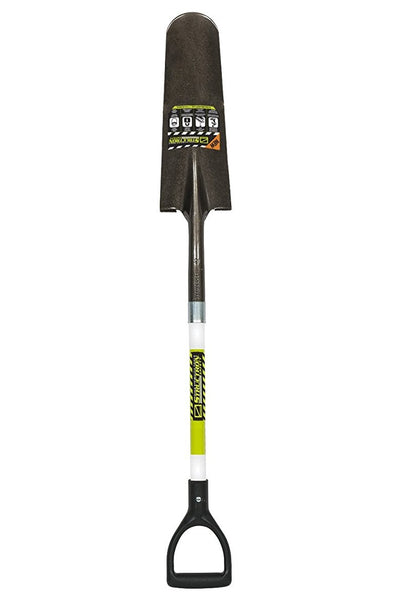 Structron 49752 16" Hollow Back Drain Spade with 29" Fiberglass Handle and Poly D-Grip