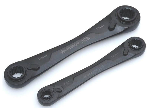 Crescent CX6DBM2 X6 4-in-1 Double Box Ratcheting Wrench Set, Metric Black