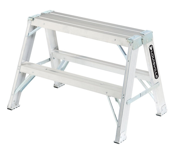 Louisville L-2032-02 Sawhorse Step Ladder, Aluminum, 24-7/8" H x 33-1/4" W