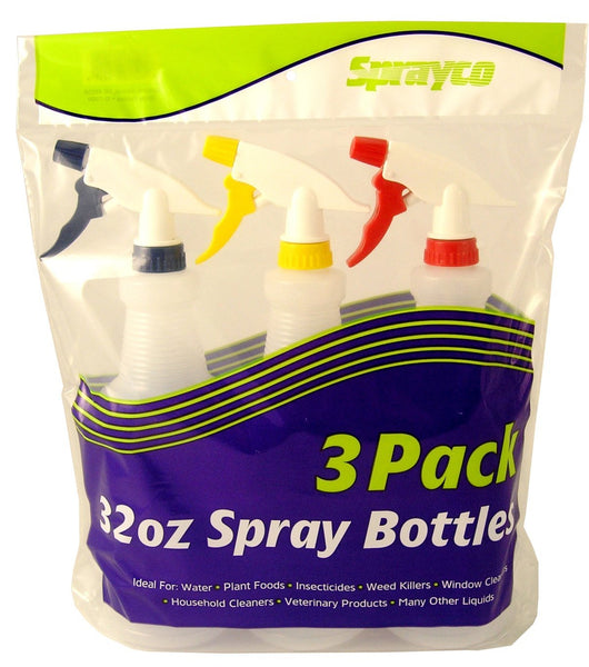 Sprayco 12B-7999 Graduated Trigged Spray Bottles, 32 Oz. Pack/3