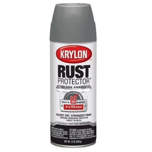 Krylon 69018 Rust Protector Spray Paint, 12 Oz, Smoke Gray