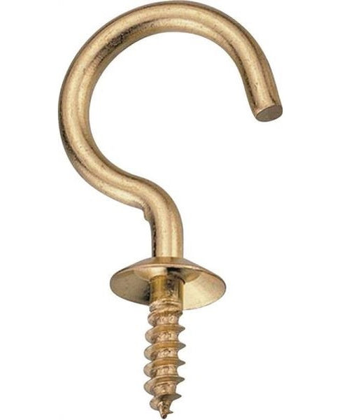 Prosource LR-388-PS Cup Hooks, Solid Brass, 1/2"