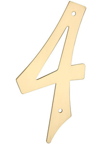 National Hardware N211-623 Solid Brass House Number, #4, 4"