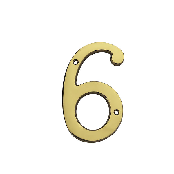 National Hardware N207-225 V1902 #6 House Numbers, Solid Brass, 4"
