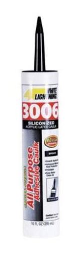 White Lightning 00810 Siliconized All Purpose Caulk, Brown, 10 Oz