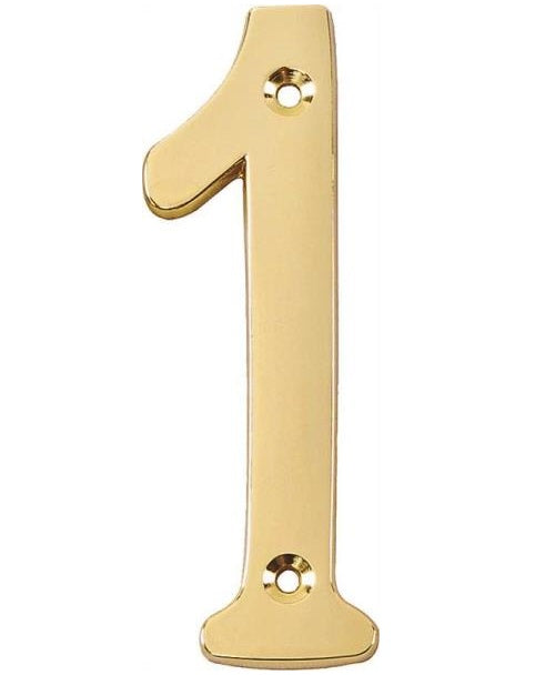 Prosource N-Z041PB3L-PS House Number #1, 4", Satin Brass