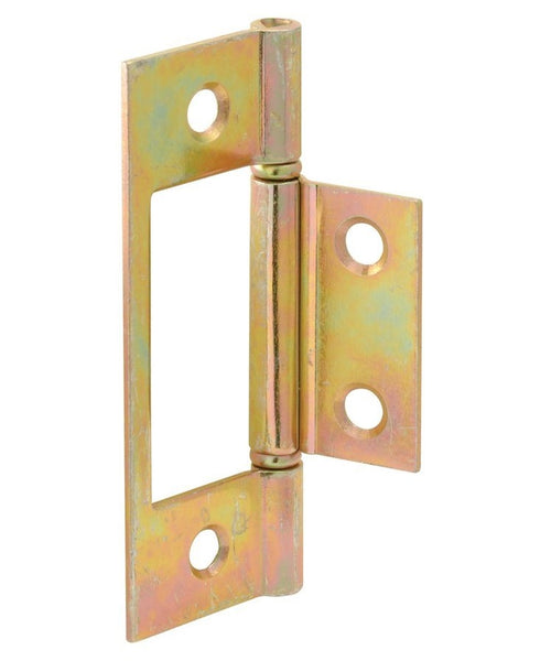 Prime Line N 6656 Bi-Fold Door Non-Mortise Hinge, Brass Plated Steel, Pack-2